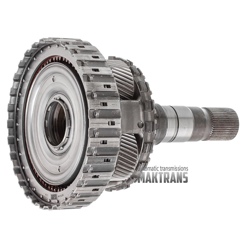 Hinteres Planetengetriebe Nr. 4 montiert mit Abtriebswelle ZF 8HP70 4WD [1087242238] 4 Ritzel, Gesamthöhe 248 mm, 43 Keilverzahnungen, Keilverzahnungsdurchmesser 39,40 mm