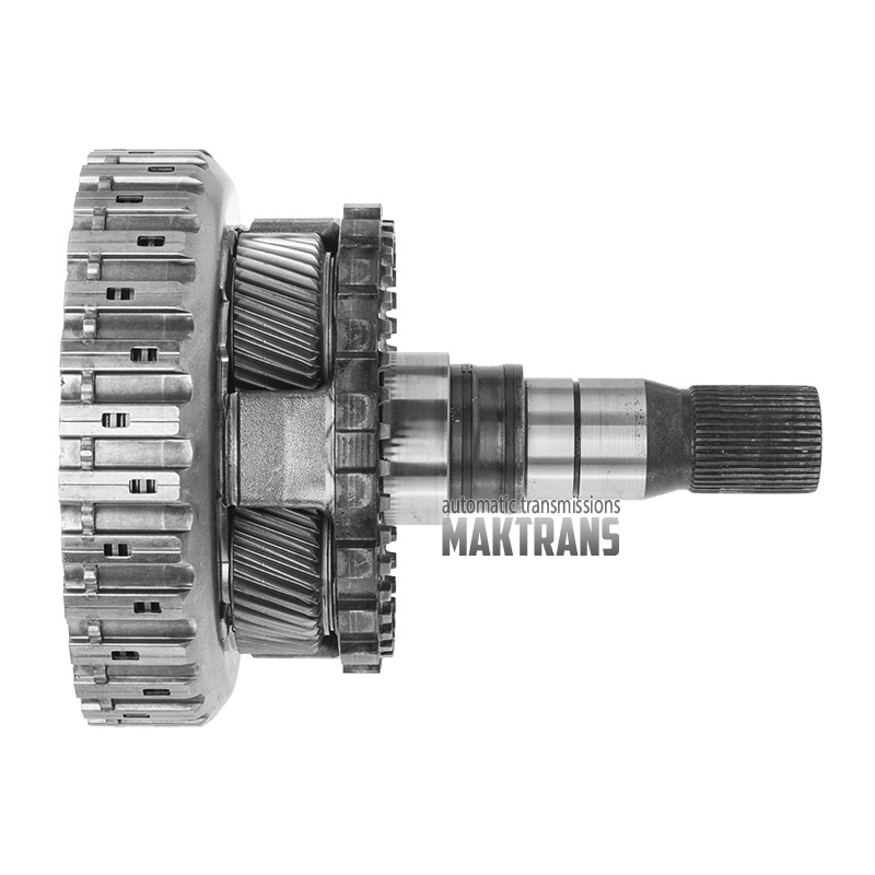 Hinteres Planetengetriebe Nr. 4 montiert mit Abtriebswelle ZF 8HP70 AWD, 4 Satelliten (Gesamthöhe 228 mm, 43 Keilwellen, Keilwellendurchmesser 34,65 mm)