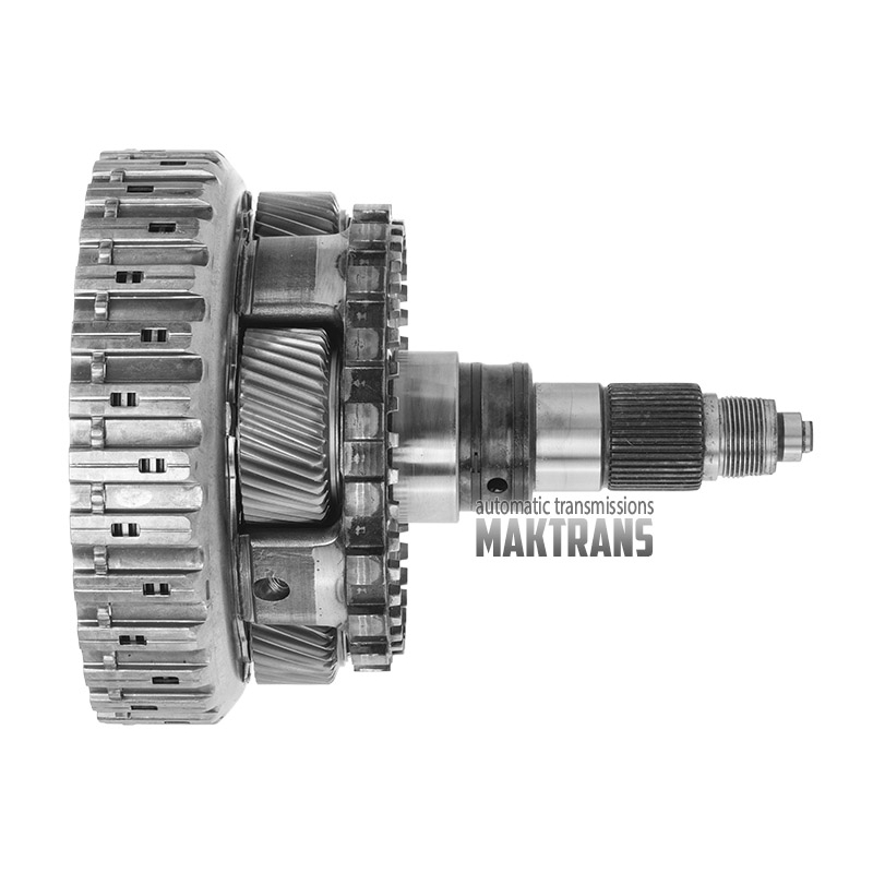 Hinteres Planetengetriebe Nr. 4 montiert mit Abtriebswelle ZF 8HP70 2WD (Gesamthöhe 224 mm, 4 Satelliten, 43 Keilwellen, Keilwellendurchmesser 34,70 mm)