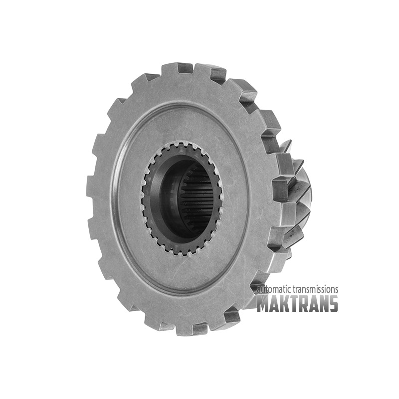 Antriebsraddifferential A5HF1 (Außendurchmesser 84,40 mm, 19 Zähne, 2 Markierungen), zusammengebaut mit Packungsgetriebe (Außendurchmesser 140 mm, 18 Zähne)