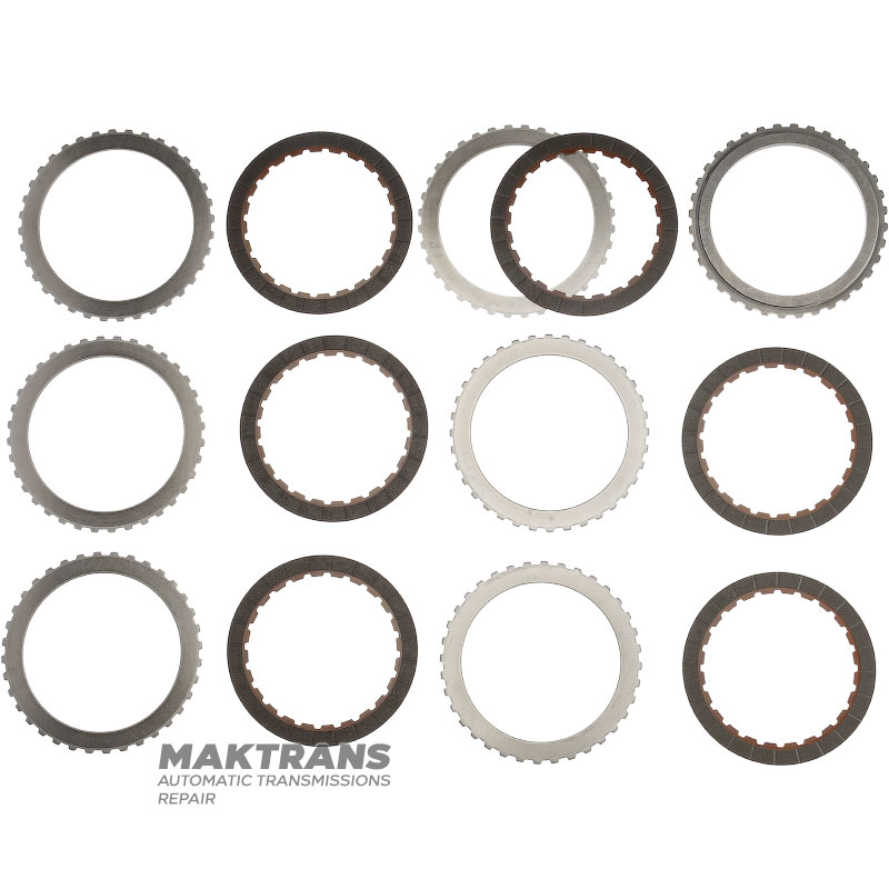 Stahl- und Reibscheibensatz 4-5-6 Kupplung 6T70E, 6T75E, 6F50, 6F55 - 6 Reibscheiben (Gesamtdicke des Satzes 24,25 mm / 26,85 mm)