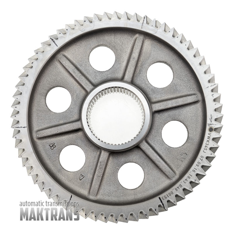 Antriebszahnrad der Differentialantriebswelle 0CK 0CL 0CJ VW345J [64 Zähne, außen. Ø 154,60 mm, Breite 28,05 mm, 52 Schlitze]