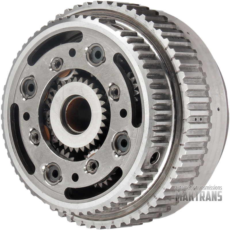 Planetengetriebe hinten (ohne Überholkupplung) AW TF-60SN 09G / 4 Ritzel, Sonnenräder 38 Zähne (Außen-Ø 54,85 mm), 30 Zähne (Außen-Ø 47,40 mm)