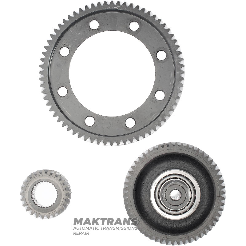 JATCO CVT JF016E Achsantriebsradsatz / Ind. Welle 23 Zähne (Außen-Ø 71,60 mm) / 54 Zähne (Außen-Ø 127,95 mm), Differentialgetriebe. 68 Zähne (Außen-Ø 195 mm), angetriebenes Scheibenrad 25 Zähne (Außen-Ø 61,70 mm)