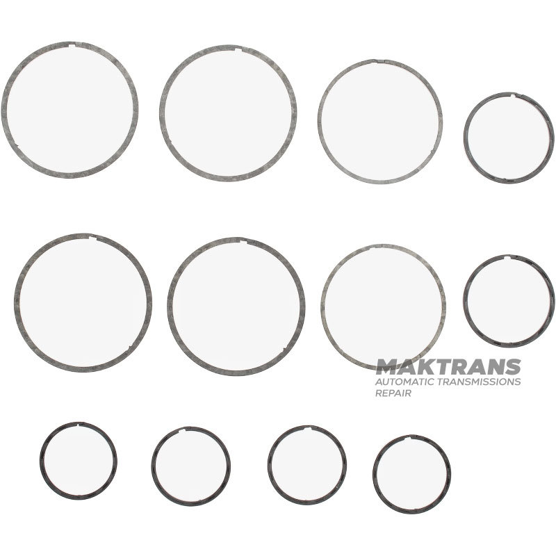 Satz Kunststoff-Spaltringe Aisin Warner TG-81SC AWF8F45 / GM AF50-8 / TOYOTA U881E U881F – 12 Ringe pro Satz