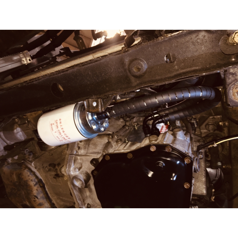 Zusätzliches Filter- und Kühlset JF015E CVT7 RE0F11A| Typ.3 SPX mit einem Feinfilter bis 10 Mikrometer und einem Bandkühler.