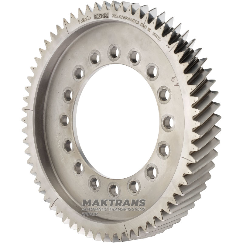 Schrägdifferentialgetriebe FORD HF45 HF55 eCVT PZ18-7F343-BB – 64 Zähne (Außen-Ø 248,75 mm, 2 Kerben, Breite 34,70 mm), 16 Befestigungslöcher