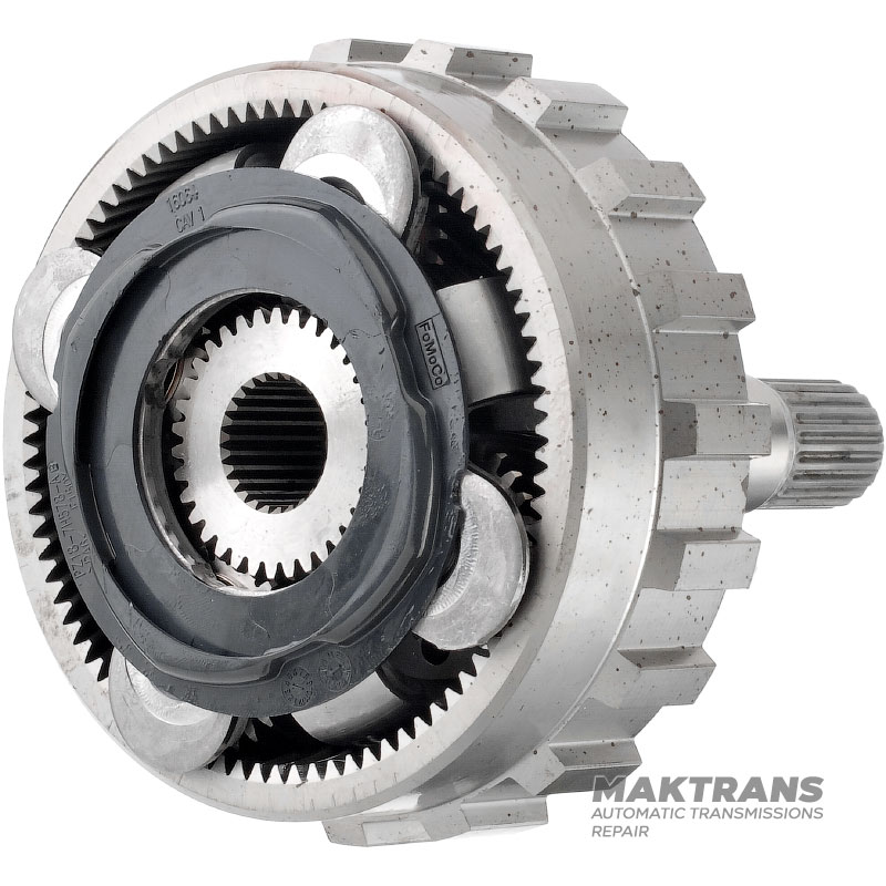 Eingangswelle / Planetengetriebe (mit Lagern und Kunststoffscheibe) FORD HF45 HF55 eCVT PZ18-7A153-AA PZ18-7D055-AA – 4 Ritzel (26 Zähne), Gesamthöhe 152 mm (21 Keilnuten, Außen-Ø 21,80 mm)