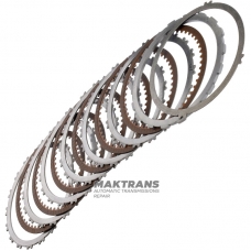 Stahl- und Reibscheibensatz B1 Rückwärtskupplung NISSAN RE5R05A / JATCO JR507A 31532AA310, 3166290X00 – 6 Reibscheiben (50 Zähne pro Scheibe), die Gesamtdicke des Scheibensatzes beträgt 28,25 mm