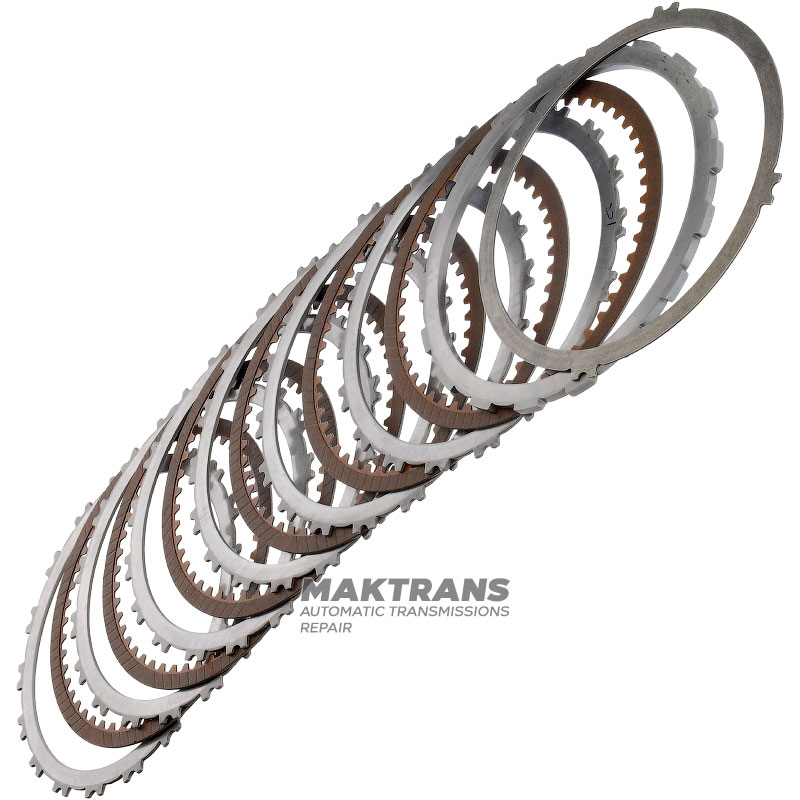 Stahl- und Reibscheibensatz B1 Rückwärtskupplung NISSAN RE5R05A / JATCO JR507A 31532AA310, 3166290X00 – 6 Reibscheiben (50 Zähne pro Scheibe), die Gesamtdicke des Scheibensatzes beträgt 28,25 mm