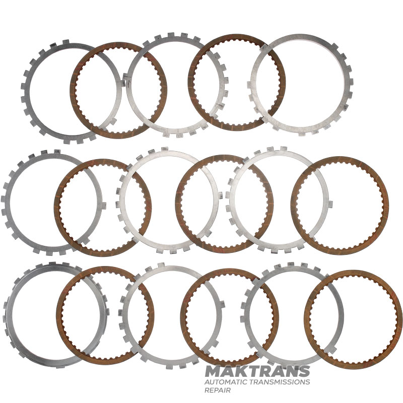 Satz Stahl- und Reibscheiben B4 / Low-Reverse-Bremse TOYOTA A750 E/F 3568404010 356940C010 3568904010 – 8 Reibscheiben (Gesamtdicke des Satzes 36,50 mm)