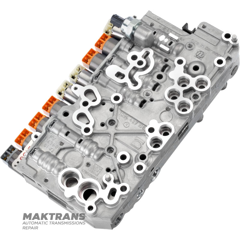 Ventilblockbaugruppe mit Magnetspulen (restauriert) ZF 9HP48 (JEEP COMPASS (2017-2018) 2.4L 4WD) 1094127344 – Trennplatte A136 / B136, 9 Magnetspulen (für Fahrzeuge ohne START-STOPP-System)