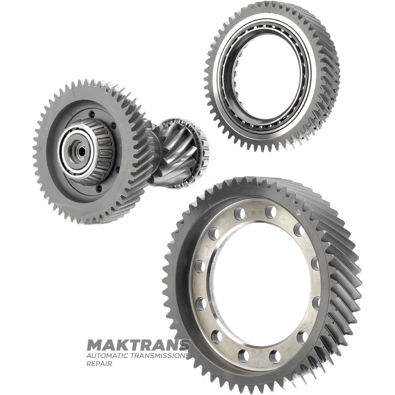 Satz Schrägverzahnungen des Hauptgetriebes TOYOTA \ LEXUS UA81E UA81F - 4120678020, 4130078030, 3570478010 (Differentialzahnrad 53 Zähne, Industriewelle 15/49, Zentralsattelzahnrad 52 Zähne)