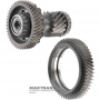 Schrägverzahnungssatz für Differentialantrieb TOYOTA UA80E, UA80F — Antriebsrad 56 Zähne (Außen-Ø 153,80 mm), Zwischenwelle 16 Zähne (Außen-Ø 64,60 mm) / 44 Zähne (Außen-Ø 123,90 mm)