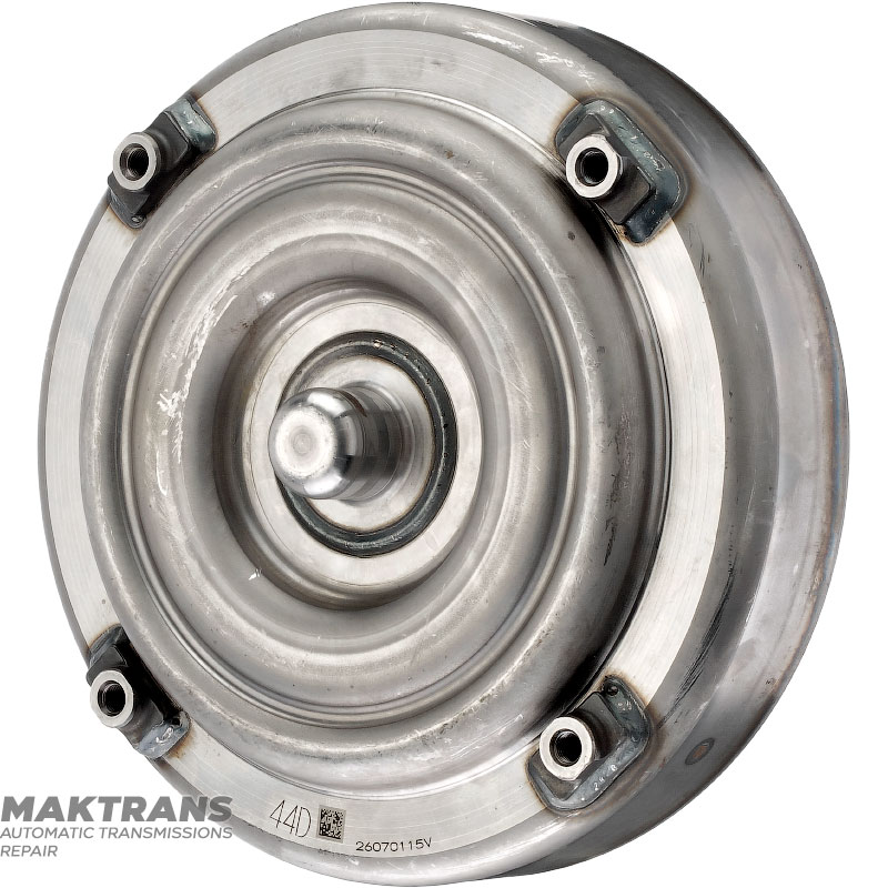 Vordere Abdeckung des Drehmomentwandlers NISSAN GE9R01A, JATCO JR913E – Markierung 44D (Außen-Ø des Gehäuses 282,50 mm, 4 Befestigungslöcher, Außen-Ø des Piloten 35 mm)
