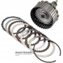 K27 Kupplungstrommel und Abtriebswelle (2WD) Mercedes-Benz 725.0 - (Gesamthöhe 198 mm, 30 Keilwellen (Außen-Ø 31,65 mm), 3 Reibscheiben)