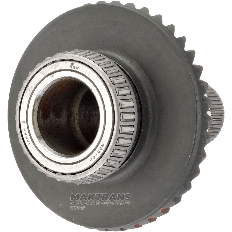 Eingangswelle mit Hypoidverzahnung des Winkeluntersetzungsgetriebes (Verteilergetriebe) TOYOTA UB80E, UB80F — 4120152010, 9036656004, 9036645038, 44 Zähne (Außen-Ø 45,20 mm), Zahnrad 41 Zähne (Außen-Ø 142,90 mm)