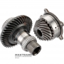 Ein Satz Hypoidzahnräder für das Winkeluntersetzungsgetriebe (Verteilergetriebe) TOYOTA UB80F — 4120152010, 3625042030, 4131942011, 18 / 41 Zähne, 44 Keilwellenverzahnung auf der Eingangswelle (Außen-Ø 45,30 mm)
