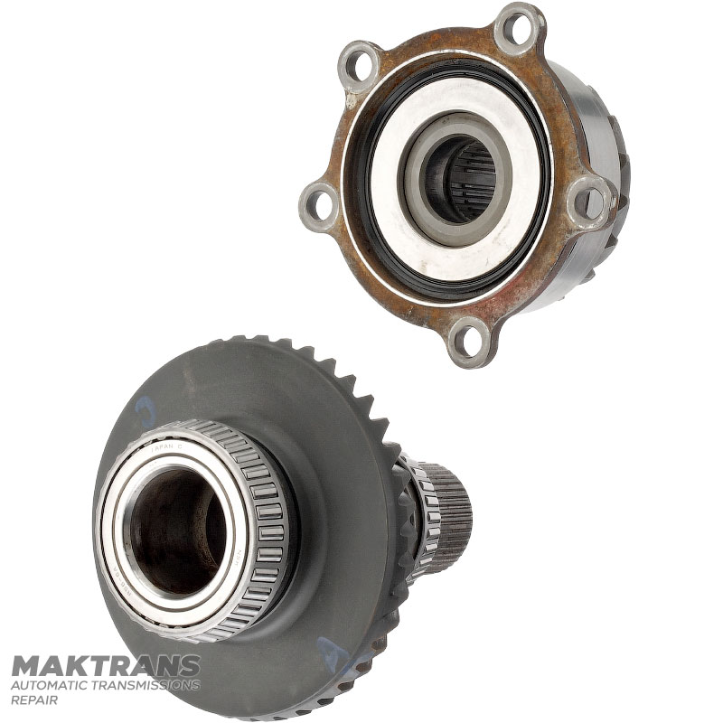 Ein Satz Hypoidzahnräder für das Winkeluntersetzungsgetriebe (Verteilergetriebe) TOYOTA UB80F — 4120152010, 3625042030, 4131942011, 18 / 41 Zähne, 44 Keilwellenverzahnung auf der Eingangswelle (Außen-Ø 45,30 mm)