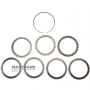 E Clutch FORD 6R60, 6R80 Stahlradsatz - 6L2Z-7B442-AA, Trägerplatte (6,15 mm/3 mm dick, 107 mm Innen-Ø, 24 Zähne), 6 Stahlräder (3,05 mm dick, 107 mm Innen-Ø, 24 Zähne)