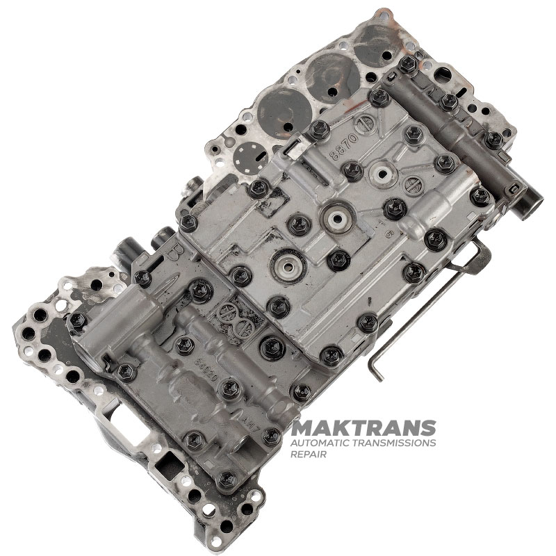 Ventilkörper (gebraucht, ungeprüft) komplett mit Magnetspulen TOYOTA / LEXUS A760E, A760F — Trennplatte F22, aus dem Getriebe ausgebaut, gekennzeichnet mit 35000-0C340, 35010-0C390