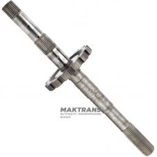 Abtriebswelle (mit Parkrad) FORD E4OD, 4R100 — Gesamtlänge 506 mm, 31 Zähne (Außen-Ø 34,30 mm), Parkrad 14 Zähne (Außen-Ø 142,10 mm)