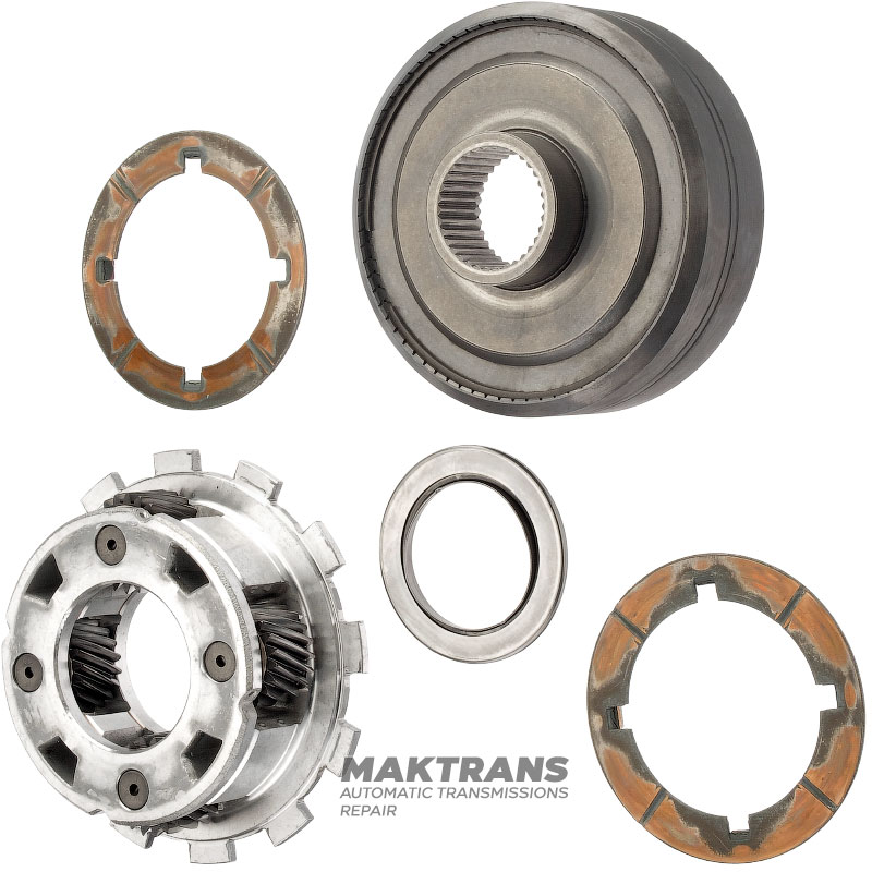 Hinteres Planetengetriebe (Aluminiumgehäuse) FORD E4OD, 4R100 — 4 Satelliten (20 Zähne, Außen-Ø 34,20 mm, 12 Zähne am Tellerrad), Hohlrad 74 Zähne