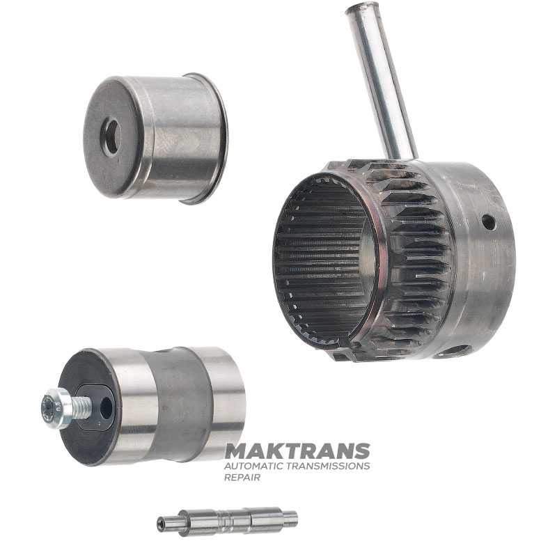 Eingangswelle, eine Klauenkupplung ZF 9HP48, 948TE – Gesamtwellenlänge 312 mm, Hohlrad 86 Zähne, Sonnenrad 94 Zähne (Außendurchmesser 124,85 mm)