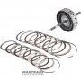 Eingangswelle, Trommel HIGH / LOW-Kupplung MAZDA CW6A-EL, EW6A-EL – Gesamtwellenlänge 308 mm, HIGH-Kupplung (3 Reibscheiben), LOW-Kupplung (4 Reibscheiben)