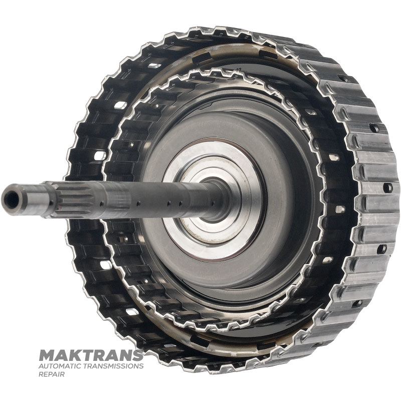 Eingangswelle, Trommel HIGH / LOW-Kupplung MAZDA CW6A-EL, EW6A-EL – Gesamtwellenlänge 308 mm, HIGH-Kupplung (3 Reibscheiben), LOW-Kupplung (4 Reibscheiben)