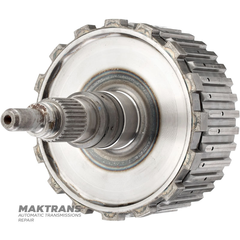 K27 Kupplungstrommel und Ausgangswelle (2WD) Mercedes-Benz 725.0 – Gesamthöhe 198 mm, 30 Keilwellen (Außendurchmesser 31,65 mm), 4 Reibscheiben (Gesamtdicke des Kits 20,05 mm)