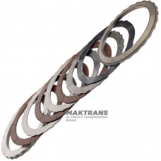 Satz Stahl- und Reibscheiben FORWARD Clutch FORD E4OD, 4R100 - 3 Reibscheiben (Gesamtdicke ohne Federscheibe 23,85 mm), F2TZ-7B164-A, C6AZ-7B442-A, E9TZ-7B442-D