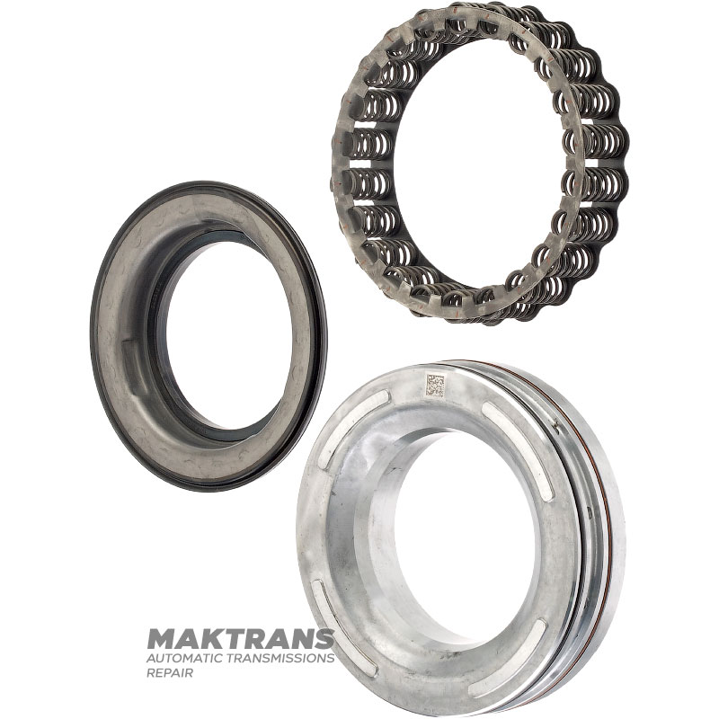 Kolben (gummiert, Aluminium, Rückholfeder) 4-5-6 (4-6-R) Kupplung FORD 6F50, 6F55, 8F57/ GM 6T70, 6T75 - 7T4P-7J029-AE, 24231514 (12 Löcher um den Umfang des Aluminiumcolbens)