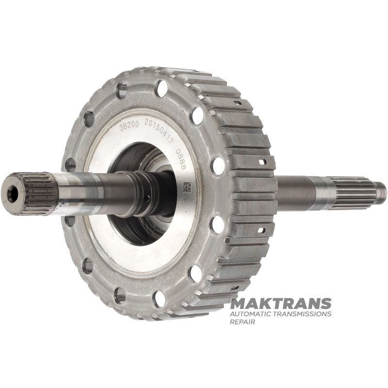 Eingangswelle, Trommel 3-5-R Kupplung (leer, ohne Scheiben) Hyundai / KIA 454143B200 - Gesamthöhe 343 mm, 23 Keile (Außen-Ø 24,40 mm) / 20 Keile (Außen-Ø 24,05 mm)