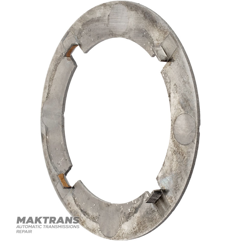 Gleitscheibe (Bimetall) des hinteren Planetengetriebes FORD E4OD, 4R100 — E9TZ-7A166-A, 4 Schenkel (Schenkelbreite 7,40 mm), Höhe 5,55 mm, Dicke 1,60 mm, Außen-Ø 95,60 mm, Innen-Ø 66,15 mm