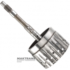 Eingangswelle, E Kupplungstrommel (leer, ohne Scheiben) FORD 6R60, 6R75, 6R80 - Bauhöhe 312 mm, 71 Zähne (Außen-Ø 136,05 mm), für 6 Reibscheiben, 9L2B-7L668-AA