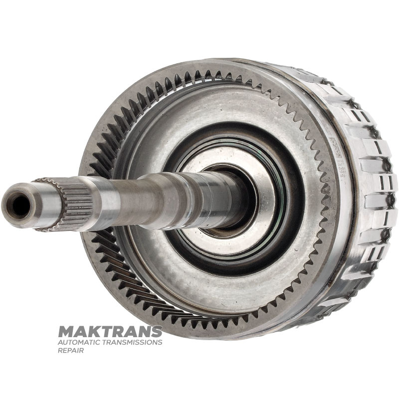 Eingangswelle, E Kupplungstrommel (leer, ohne Scheiben) FORD 6R60, 6R75, 6R80 - Bauhöhe 312 mm, 71 Zähne (Außen-Ø 136,05 mm), für 6 Reibscheiben, 9L2B-7L668-AA