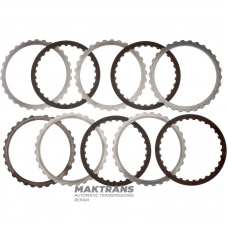 Satz Stahl- und Reibscheiben FORD Low / Rückwärtsbremse 6R60, 6R75, 6R80 - 4 Reibscheiben (Gesamtdicke des Satzes 20,45 mm)