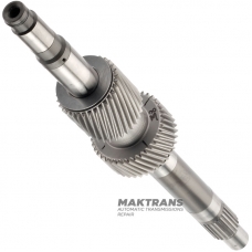 Welle mit Sonnenrädern P2 / P3 NISSAN RE6R01A / AISIN WARNER A466ND - Gesamtwellenlänge, Sonnenrad P2 38 Zähne (Außendurchmesser 61,35 mm), Sonnenrad P3 31 Zähne (Außendurchmesser 49,80 mm)