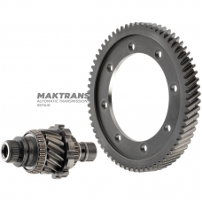 Das Hauptpaar des JATCO JF015E Differentials besteht aus einer Zwischenwelle mit 17 Zähnen (Außendurchmesser 60,55 mm) und 66 Zähnen (Außendurchmesser 206,85 mm).
