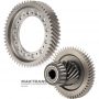 Das Hauptpaar der Schrägverzahnung des Differentials VAG 09H, AQ451 (8-Gang-Getriebe) - 55 Zähne (Außen-Ø 210,90 mm), 17 Zähne (Außen-Ø 73,20 mm) / 51 Zähne (Außen-Ø 150,35 mm)