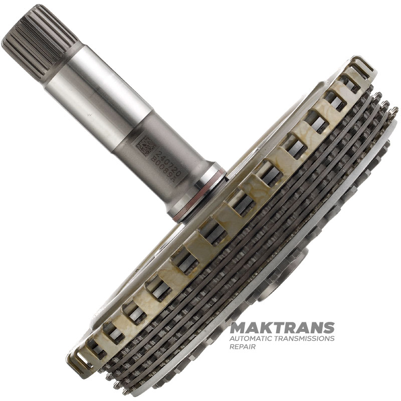 Eingangswelle, Overdrive-Kupplungstrommel VAG 09H, AQ451 (8-Gang-Getriebe) - Gesamtwellenlänge 142 mm, 23 Zähne (Außendurchmesser 23,40 mm), 5 Reibscheiben