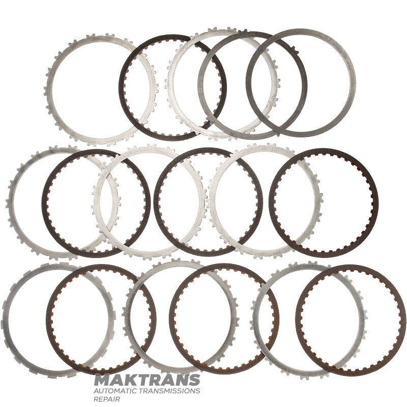 Satz Stahl- und Reibscheiben B1 Rückwärtsbremse RE5R05A 3166295X00 – 7 Reibscheiben (40 Zähne), Gesamtdicke des Satzes 31,60 mm, Dicke der Stahlscheibe 2 mm