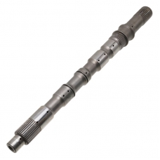 Abtriebswelle RE5R05A / RE7R01A – Gesamtlänge 472 mm, 32 Zähne (Außendurchmesser 32,45 mm, Länge 35 mm), 36 Zähne (Außendurchmesser 37,60 mm, Länge 20 mm), 32 Zähne (Außendurchmesser 33,70 mm, Länge 45 mm)