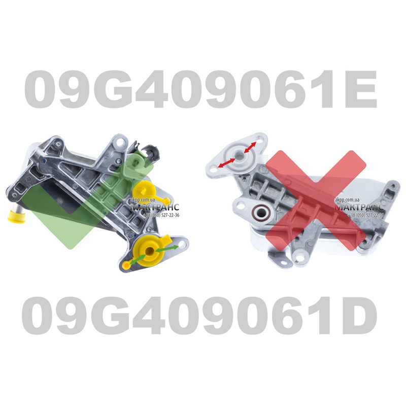 Adapter zum Anschluss zusätzlicher Kühlung und Filterung 09G TF-60SN (rechteckiger Wärmetauscher Typ.2)