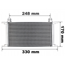 Universal-Ölkühler, 18-reihiger Anschluss AN10 für Schlauchanschluss mit 16 mm Innendurchmesser