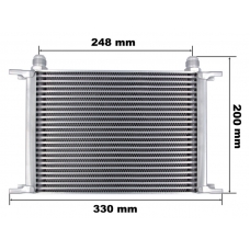Universeller Ölkühler, 24-reihig, AN10-Anschluss für Schlauchanschluss mit 16 mm Innendurchmesser